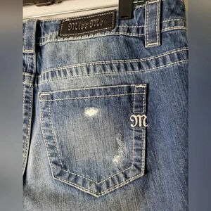 MISS ME women's distressed denim boyfriend ankle medium wash jeans, size 29x28